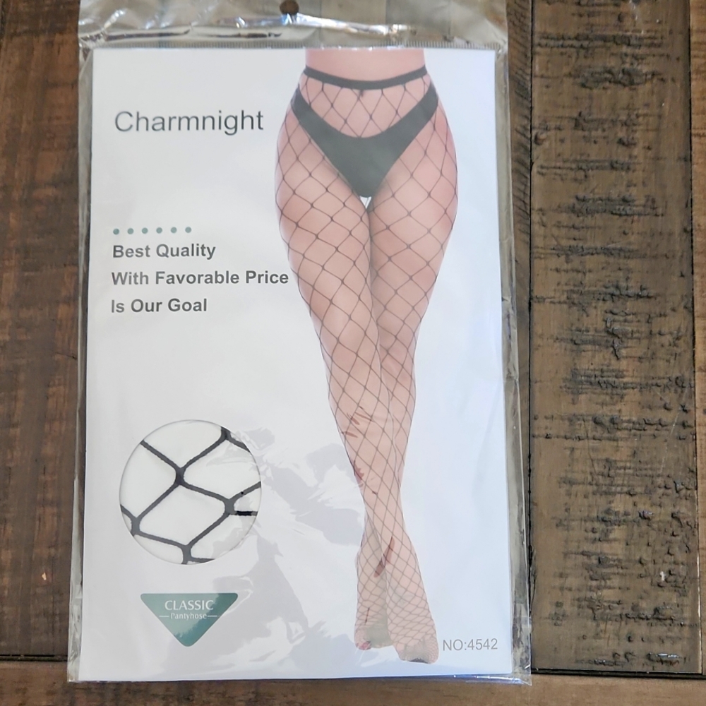 Charmnight Classic Fish Net Pantyhose Black One size fits most